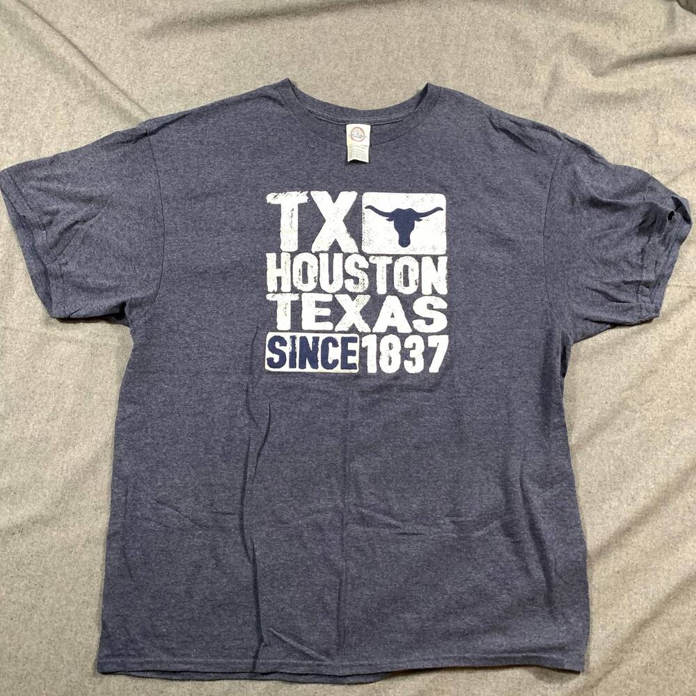 Delta Pro Weight Houston Texas Shirt Women Extra Large Blue Short Sleeve T Shirt